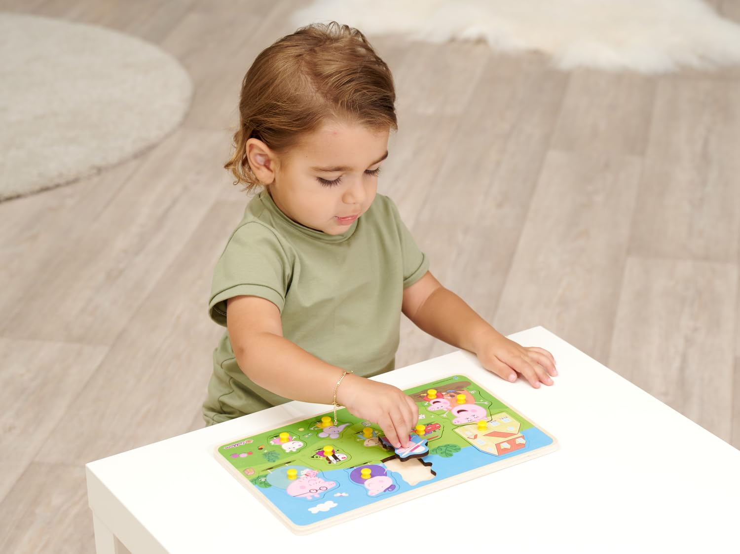 Eichhorn Peppa Pig Puzzle à emboîter en Bois 13 pièces 30 x 18 cm FSC