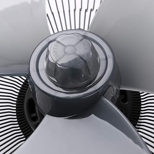 Miniatura 6 de YiZYiF Ventilador de plástico de 16 pulgadas, 3 hojas, universal, para el hogar, con pedestal, pieza de repuesto, color gris con tuerca de ventilador