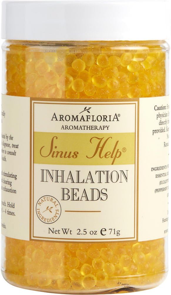 SINUS HELP by Aromafloria INHALATION BEADS 2.5 OZ BLEND OF EUCALYPTUS, PEPPER... (Package of 2 )