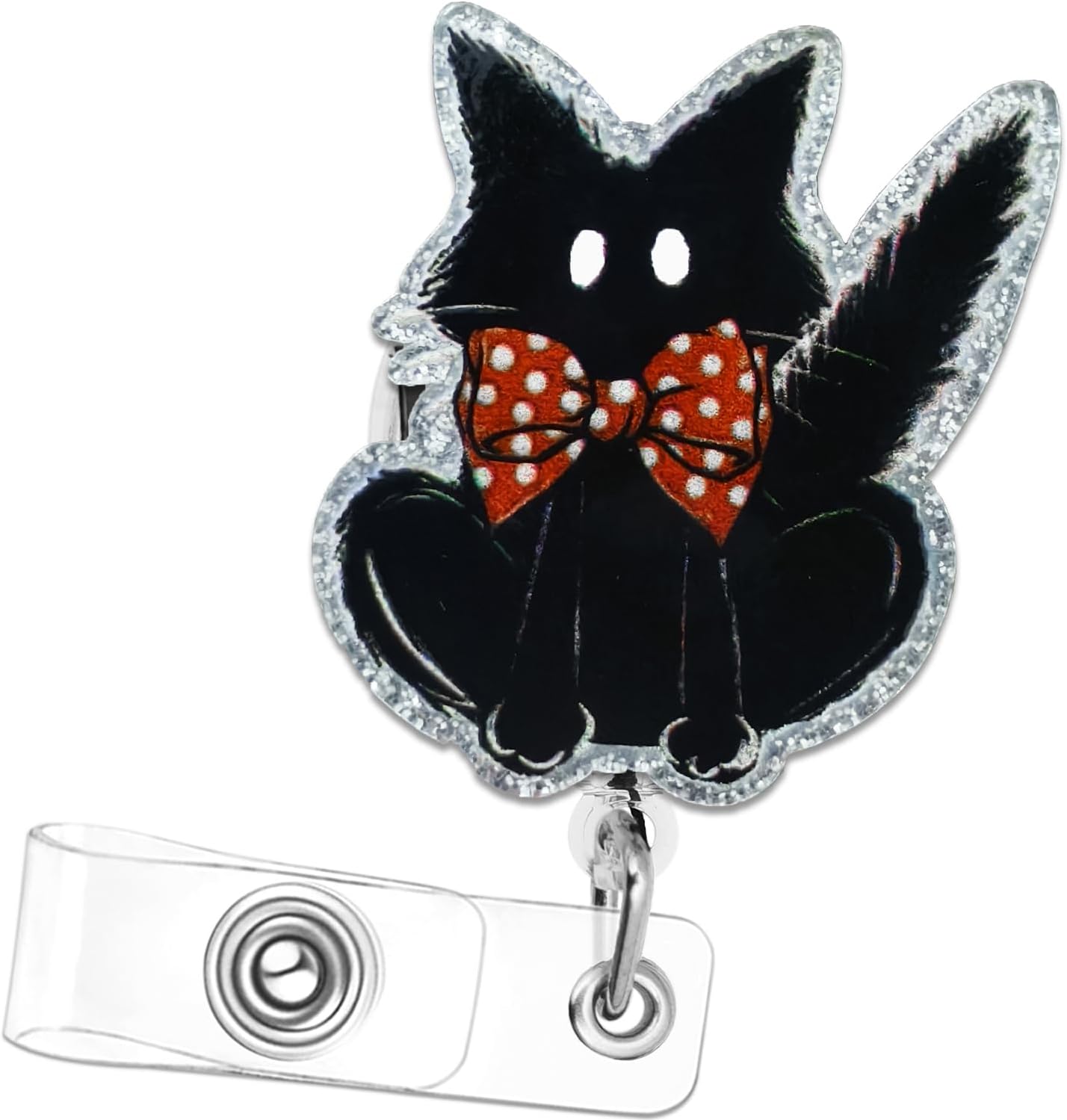 Cute Halloween Thanksgiving Nurse Badge Reel Retractable Funny Cat Badge Reels Nursing Accessories ID Clip for Doctor Student Teacher Healthcare Medical Work Assistant MA CNA RN ER Office Gifts Halloween Cat