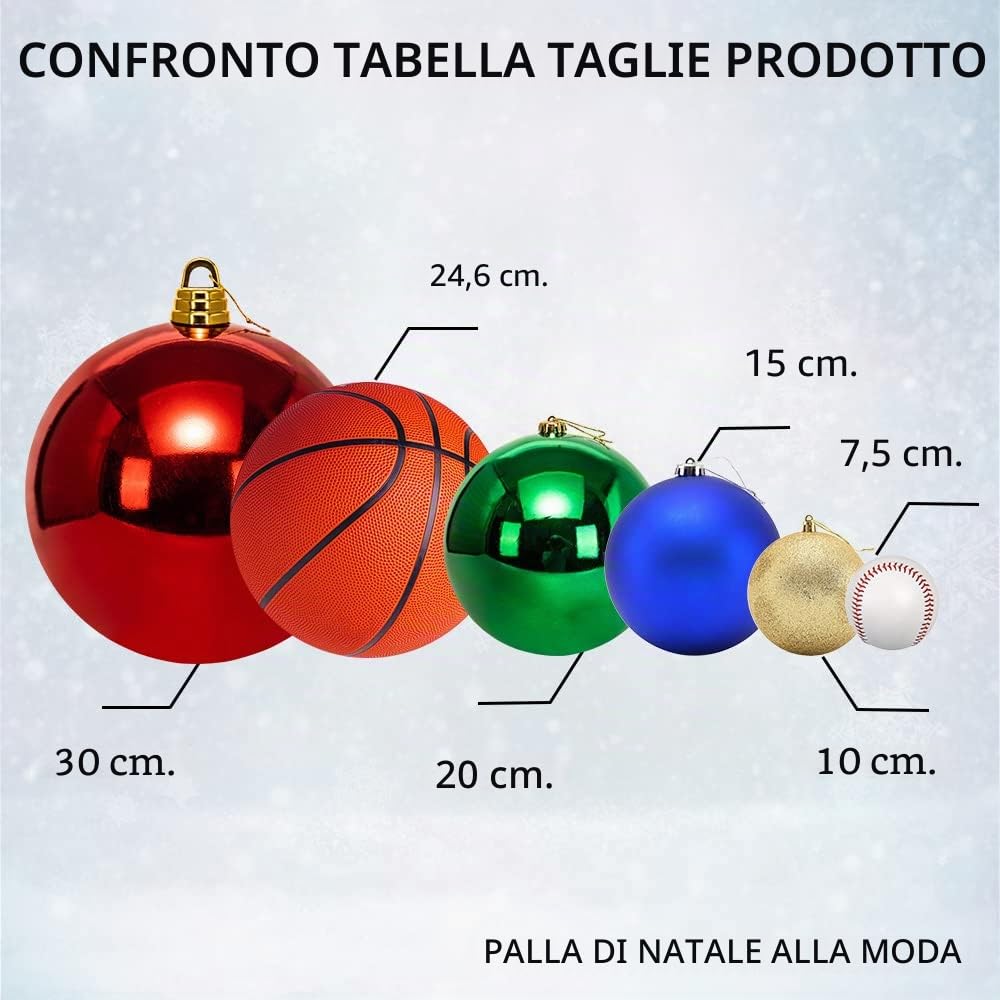 Benjia - Palline di Natale extra large, giganti, grandi, in plastica infrangibile, set di ornamenti per esterni, prato, cortile, albero, decorazioni da appendere (15 cm/150 mm, 4 pezzi, bianco)