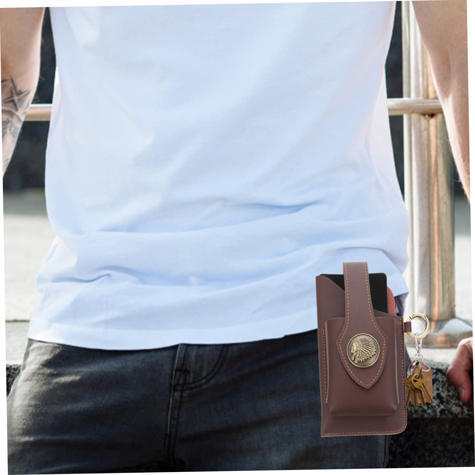 VANZACK Pour Téléphone Portable De Téléphone Pour Ceinture Homme Petit Ceinture Tapis De Sol Emboîtables Pour Téléphone Portable Portefeuille Homme Faux Cuir
