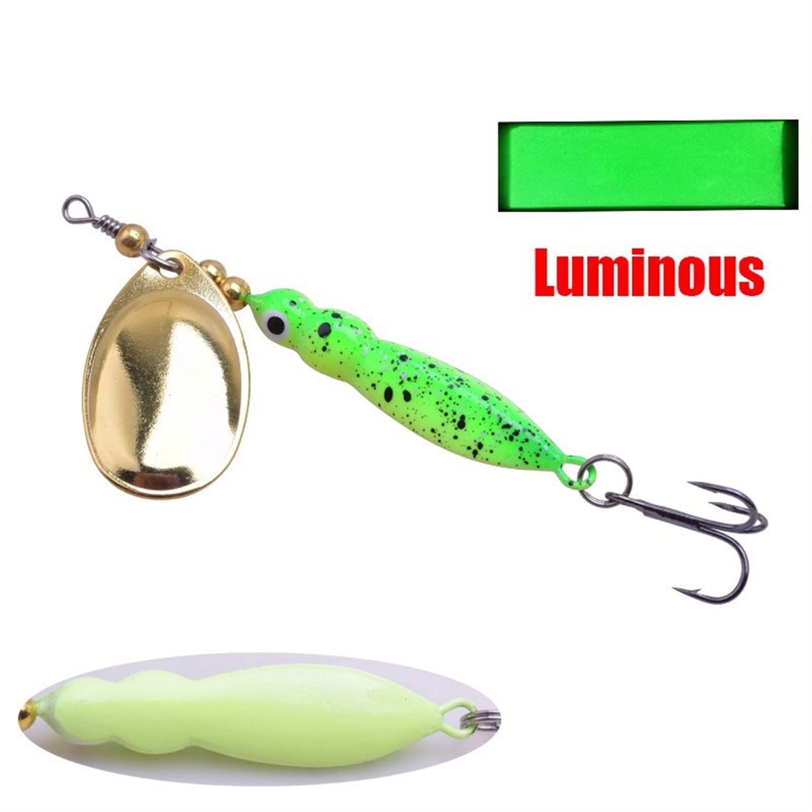 10 sztuk 7 cm 14g Świetliste błystki obrotowe Z metalowym cekinem Kotwica wiolinowa Przynęty wędkarskie z obrotową łyżką Przynęta kompozytowa z dużymi ustami Wędkarstwo na okonie