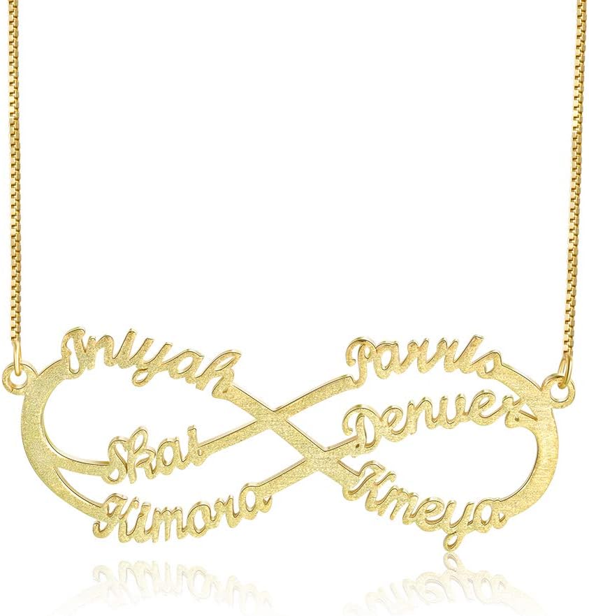Infinity Pendants Family Name Necklaces Personalized 6 Names Necklaces for women Gift for Women Mother’s Day