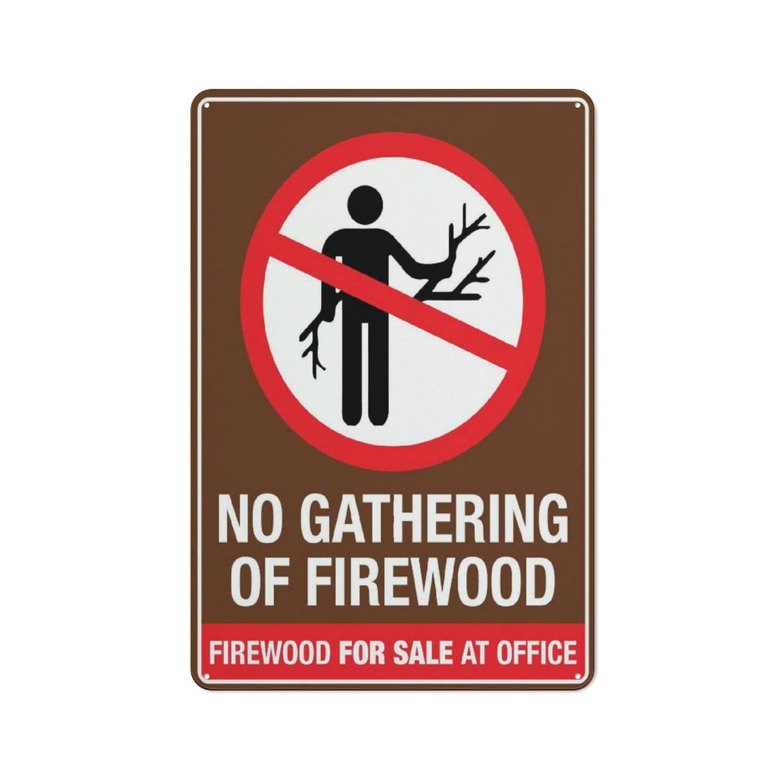 Xewazd A471 8"X12" Rustic Metal Sign - No Gathering Of Firewood | Home Cafe Bar Kitchen Outdoor Wall Decor