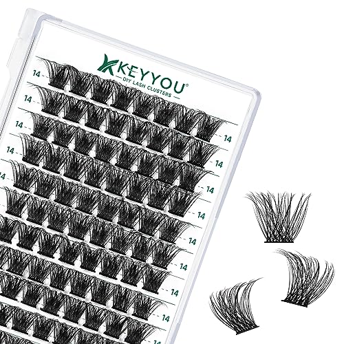 Image of Lash Clusters 96pcs Individual Lashes D Curl 12mm Eyelash Clusters KEYYOU Volume Wispy Lash Extension Soft&Comfortable Easy DIY at Home(Y23,D-12mm)