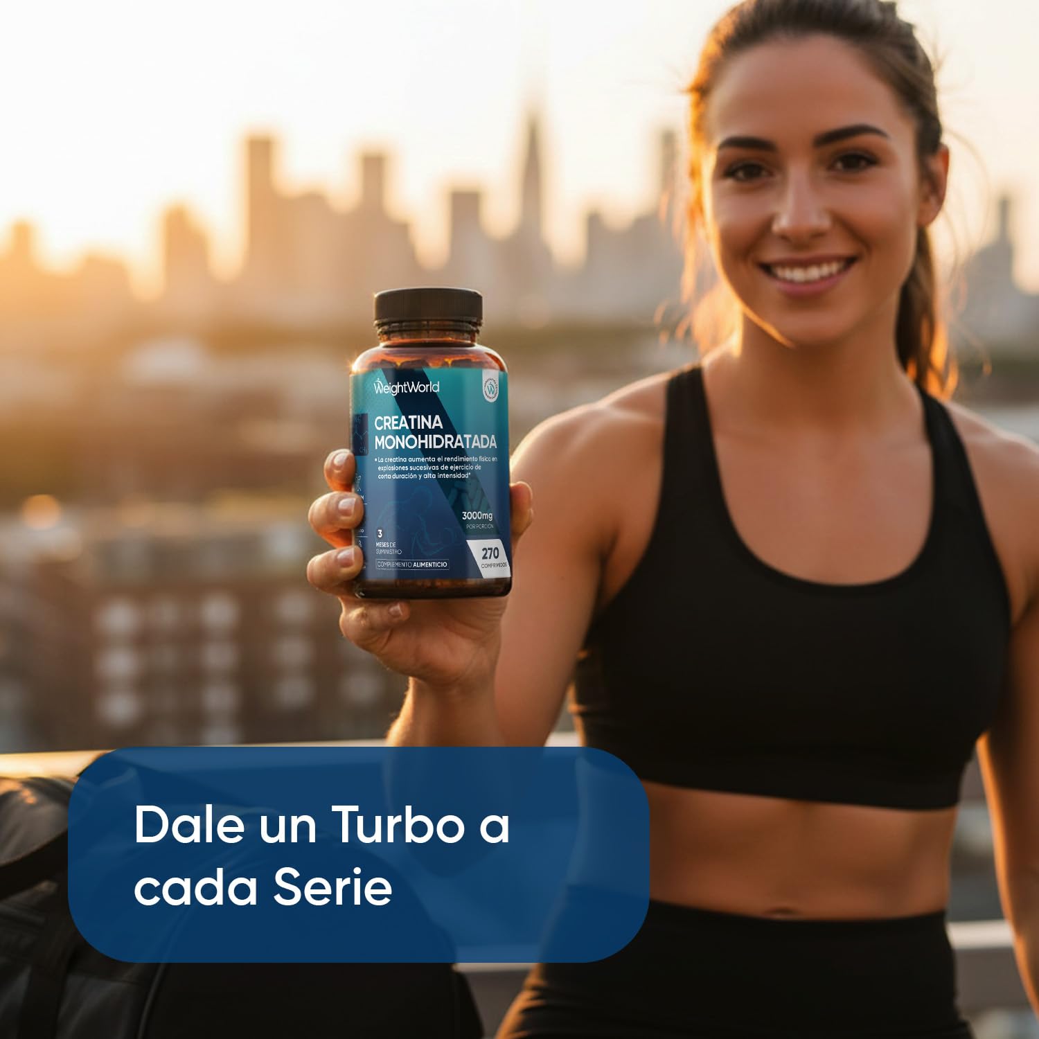 Creatina Monohidratada 3000mg, 270 Comprimidos, 3 Meses de Suministro - Suplemento Deportivo Apto para Veganos, 3 Comprimidos al Día, Sin OGM ni Estearato de Magnesio