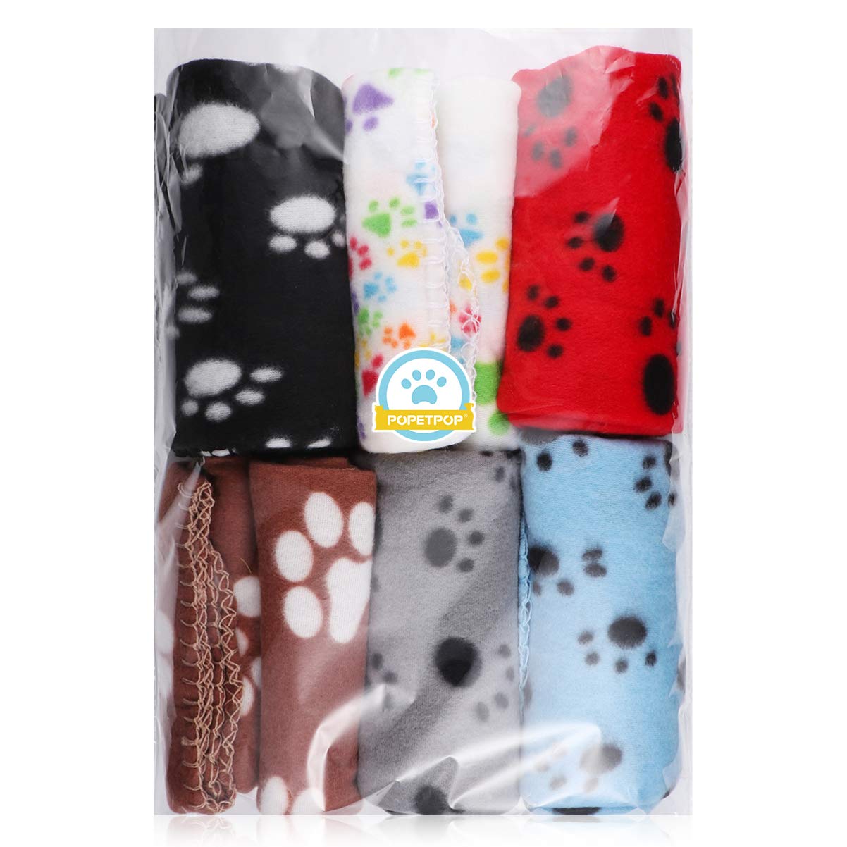 balacoo 6 Packungen/Set Haustierdecken Katzenvliesdecken Weiche Welpendecke Kissen Schlafmatte mit Pfotenabdruck Haustier Bettdecke für Hunde Welpen Katzen 60X70cm