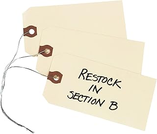 Avery Price Tags with String Attached, 11.5 pt. Stock, 4-3/4" x 2-3/8", 1,000 Manila Hang Tags (12605)