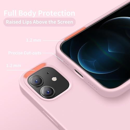 Miniatura 4 de Cordking Funda diseñada para iPhone 12, diseñada para iPhone 12 Pro, funda de silicona a prueba de golpes con forro de microfibra suave antiarañazos