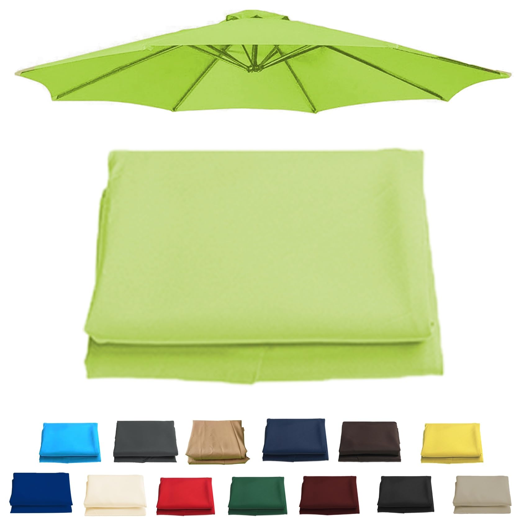 6 Arms 270cm Replacement Parasol Canopy Cover, Sun Umbrella Replacement Cloth For 6 Arms 200cm(6.5ft), 6 Arms 300cm(9.8ft), 8 Arms 270cm(8.8ft), 8 Arms 3.0m(9.8ft), Garden Patio Umbrella Fabric Canopy