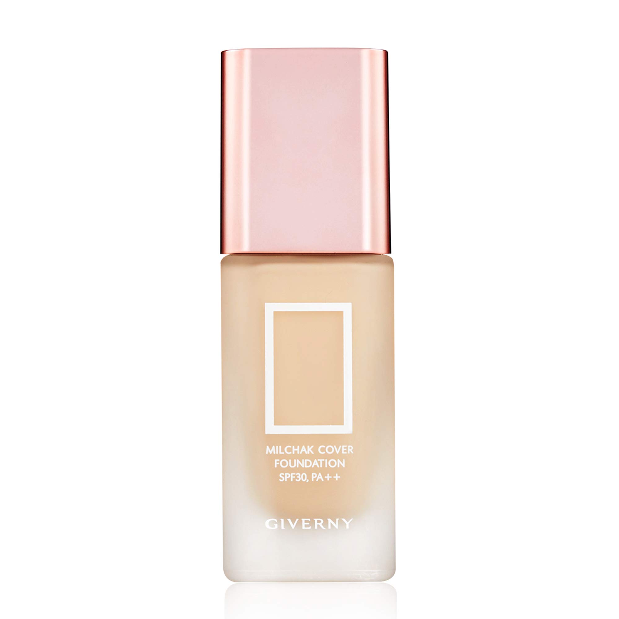 GIVERNY Milchak Coverage Foundation SPF30 PA++ 1.01 Fluid Ounce (02 Yellow Skin) Lightweight Texture, Dewy & Bright Glow, Wrinkle Improvement & Sunblock
