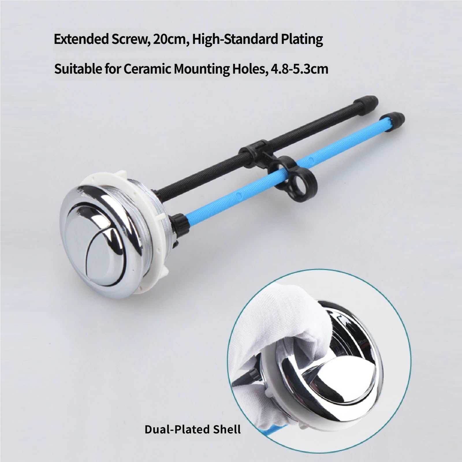 Set di ricambio per serbatoi WC con valvole di scarico e valvole di riempimento da 7,6 cm, accessori per serbatoi d'acqua regolabili, set di riparazione completo per WC