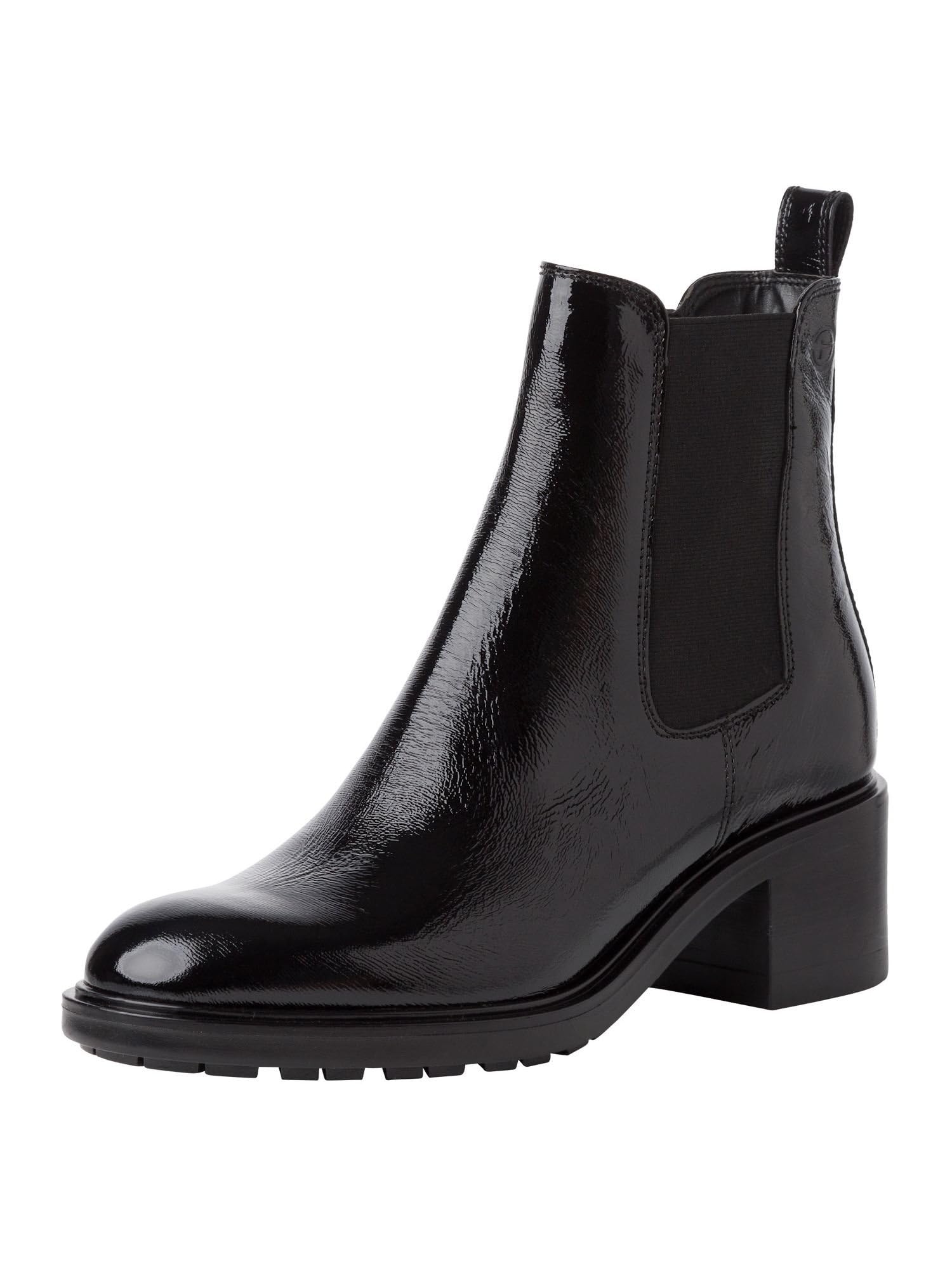 Tamaris Chelsea Boot 1-25016-43 305 Narrow, Black (Black Patent), 3.5 UK