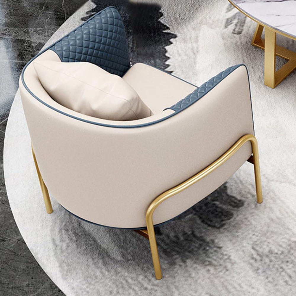 Kunstleder-Sofagarnitur, stilvoller Loveseat & Sessel mit Metallbeinen für Wohnzimmer