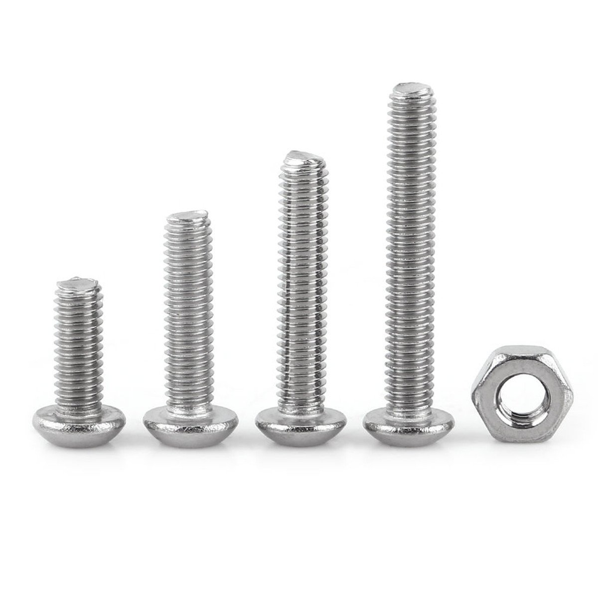Mxsh3 440Pcs M3 / M4 / M5 Cabezal De Botón De Acero Inoxidable Tornillos De Cabeza Hueca Hexagonal Tornillos Tuercas Kit De Surtido De Tuercas