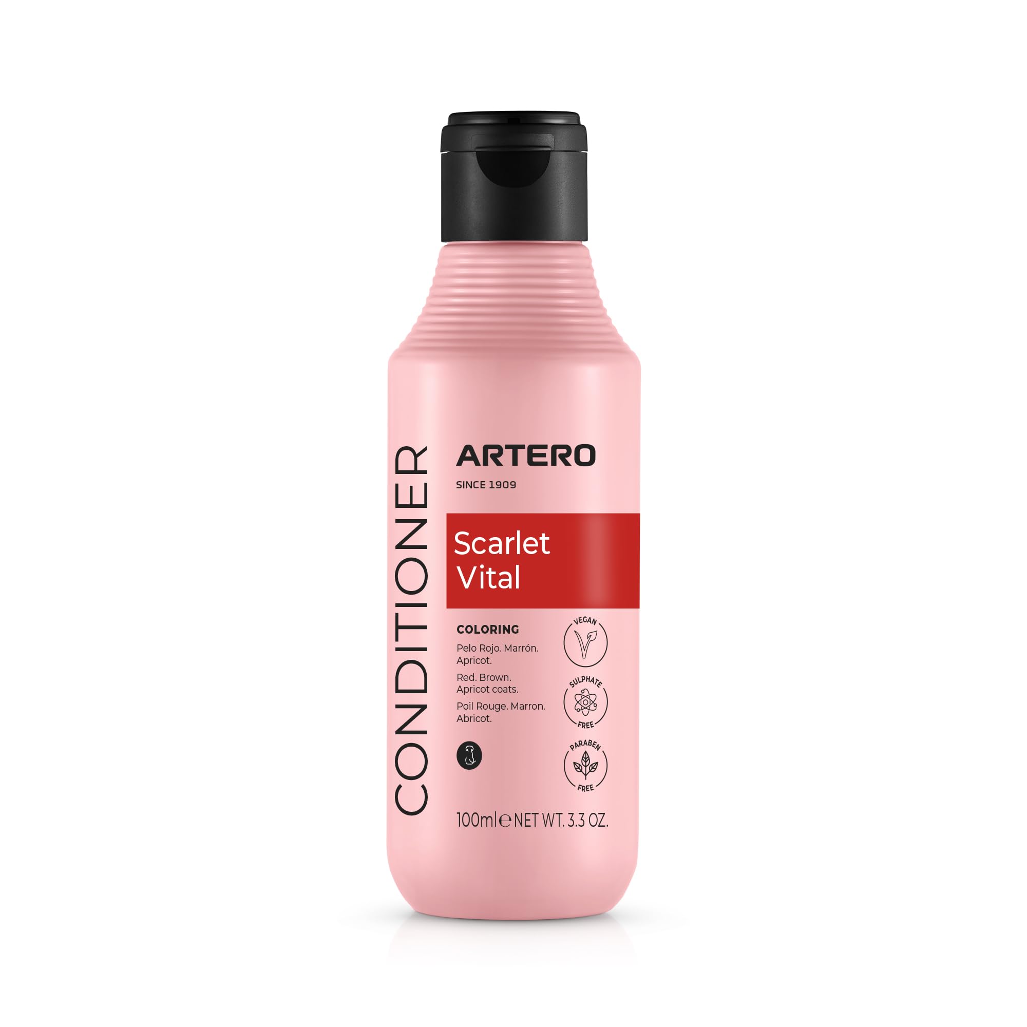 Artero Scarlet Vital Mascarilla Intensificadora de Color para Perros de Tonos Rojos, Marrones, Chocolates y Apricot. 100 ml