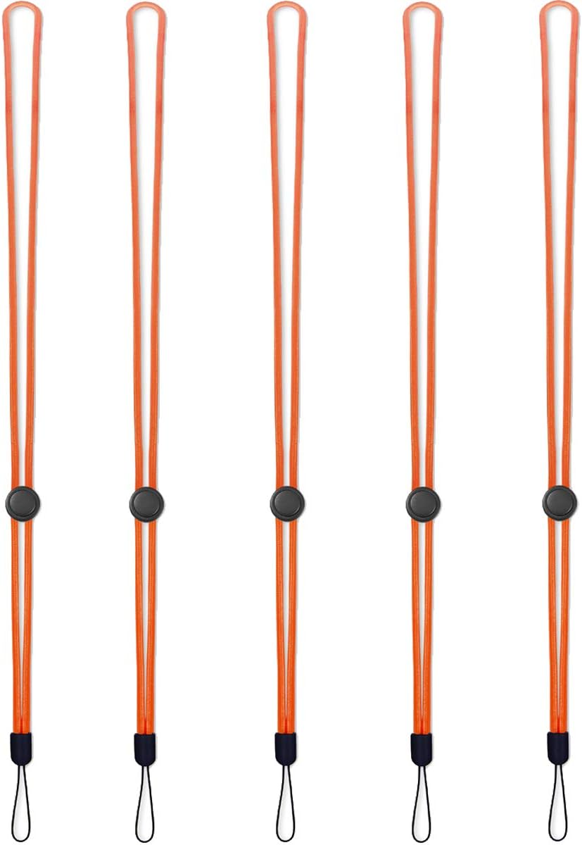 YOUOWO 5Pack Orange Lanyards Lightweight Circular Adjustable with Button image 2
