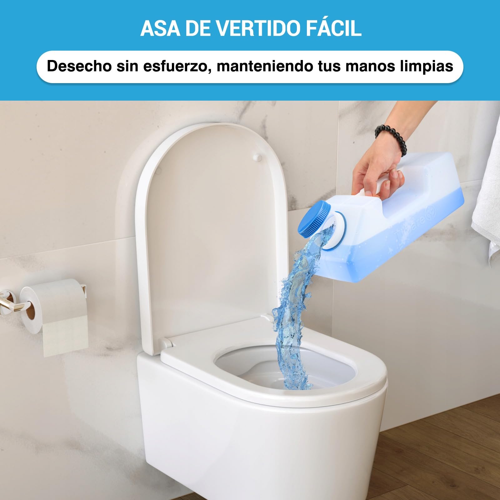 Tilcare Urinarios Portátiles para Hombres Antiderrame 3000 ml 101 Oz Brillante en la Oscuridad
