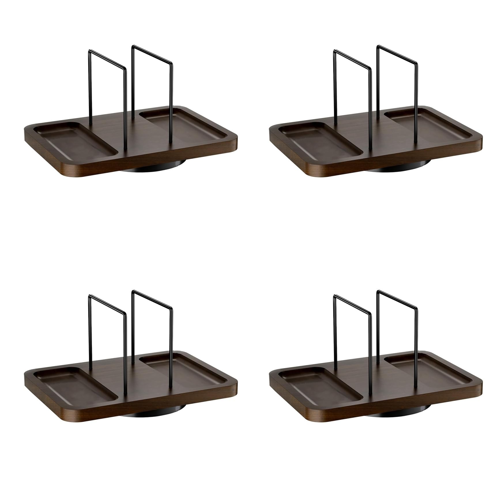 Vjsujehgy 4X Napkin Holder for Table, Rotating Metal Napkin Dispenser with Salt and Pepper Shakers Caddys Standing