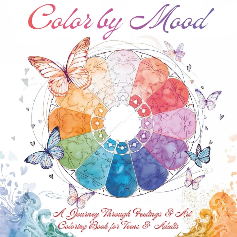 “Color by Mood: Everyday Emotions”: A mindful coloring journey through happiness, calm, and creativity.