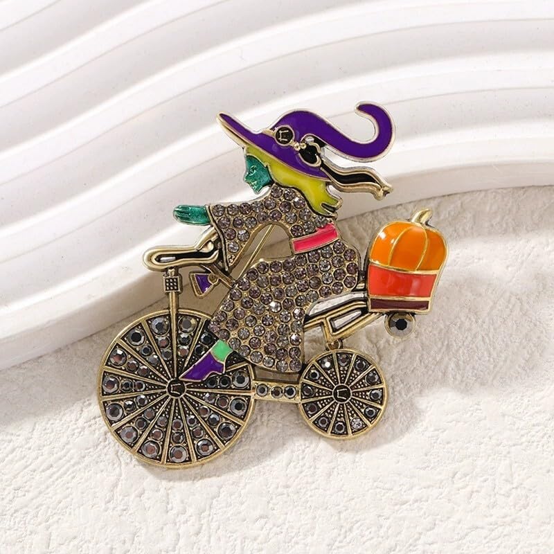 Image of Christmas Brooch Pins Crystal Christmas Tree Snowflake Jingle Bell Reindeer Enamel Brooches Holiday Party Gift for Women