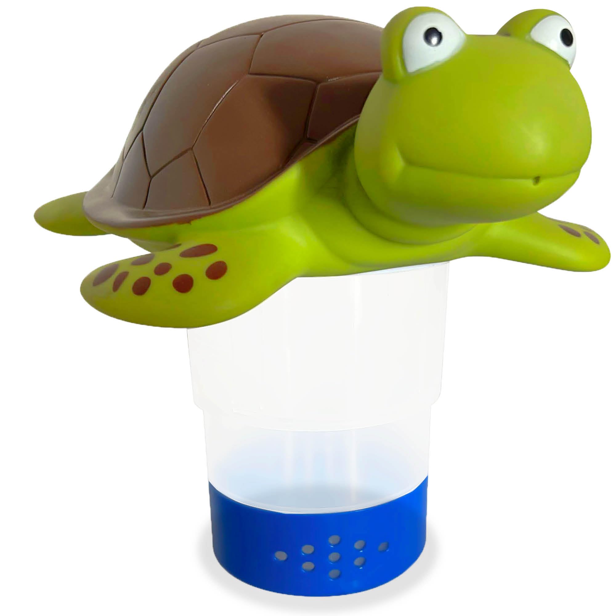 Dispensador de cloro flotante en forma de tortuga para piscinas, se adapta a tabletas de 3 pulgadas, flotador de cloro para piscina con rejillas de ventilación de flujo ajustables, dispensador de