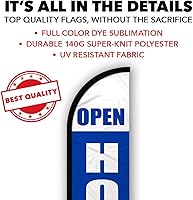 Vista 3 de Infinity Republic - Bandera de manga completa sin viento de casa abierta (azul y blanco) - Perfecto para administración de propiedades