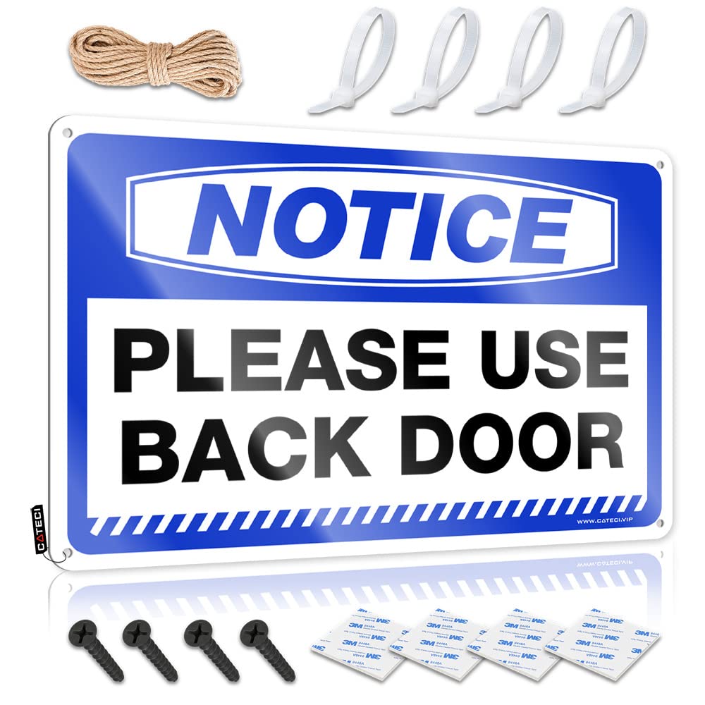 Sweet Plaques, Custom Accessories Notice Please Use Back Door | Farmhouse Gate Decor(20X30CM)