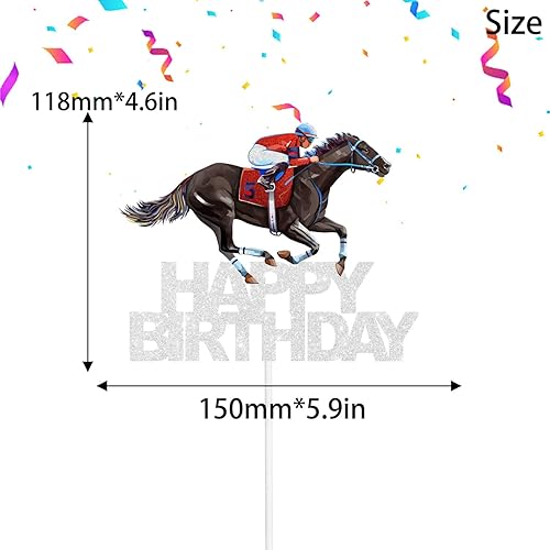 Miniatura 2 de Decoración para pastel de cumpleaños de jockey, suministros de decoración para fiestas temáticas ecuestres o carreras de caballos