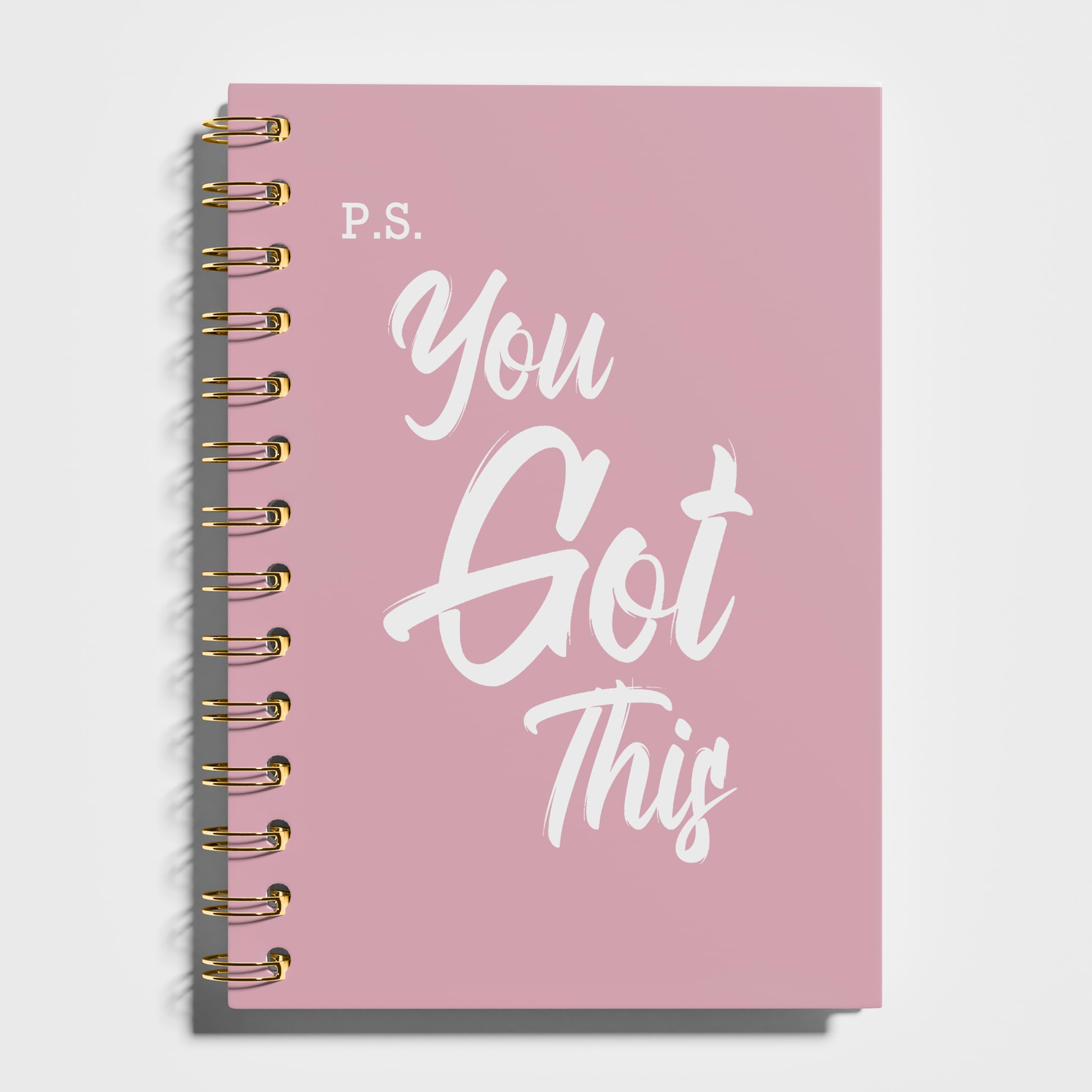 WFSM You Got This Spiral Notebook, Inspirational Notebooks for Women Men, Motivational Journal, Black Hardcover Spiral Notebooks for Work Note Taking, 5.5x8.3(Pink)