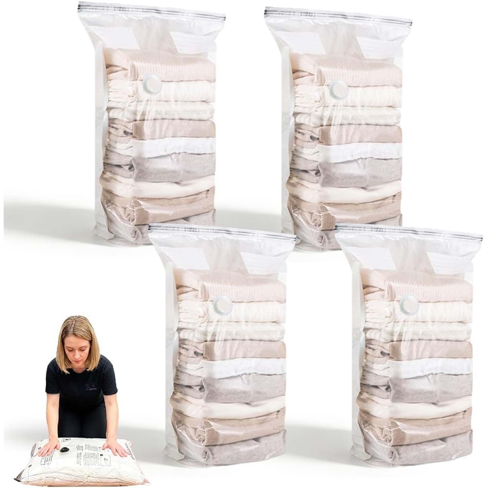 DTSXFTLY Vacuum Storage Bags No Pump Compression Space Saver 3D