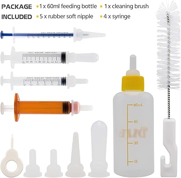 Puppy Kitten Bottle for Nursing, Newborn Baby Dog Cat Rabbit Feeding Feeder