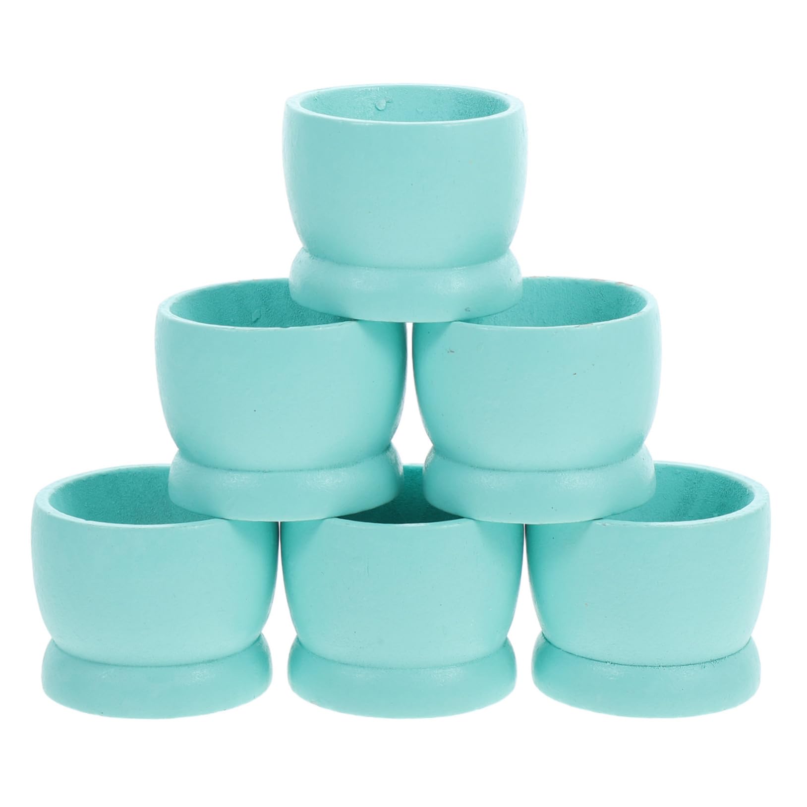 Cabilock 6pcs Wooden Egg Holders for Functional Egg Cups for Realistic Design for Kitchen Countertop Decoration