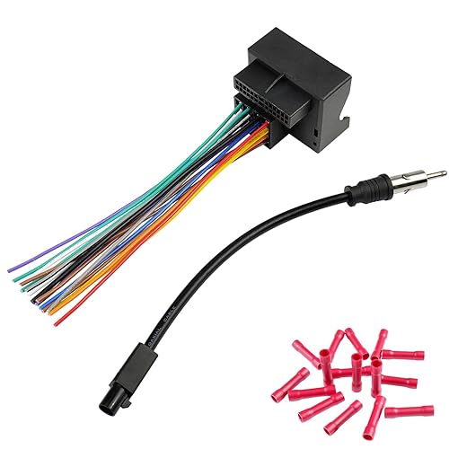 Miniatura 7 de Jayubien Kit de arnés de cableado de radio, adaptador de antena estéreo, conector a tope compatible con Mercedes-Bennz BMW, Audi, Volkswagen, 16