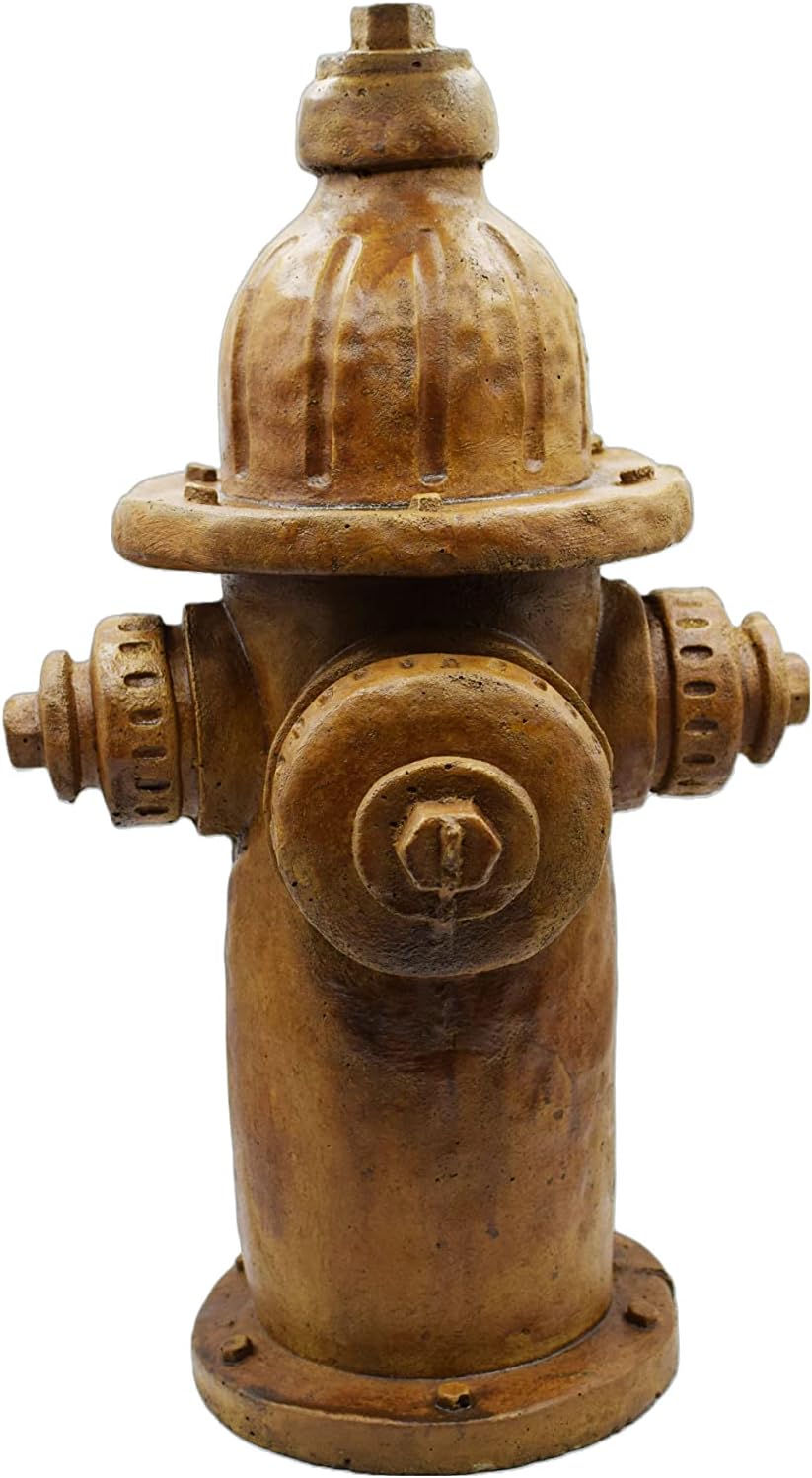 Fire Hydrant Statue 18in Tall Concrete Autumn Wheat Color