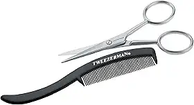Tesoura de Aço Inoxidável e Pente Para Bigode, Gear, Tweezerman, Cinza/Preto