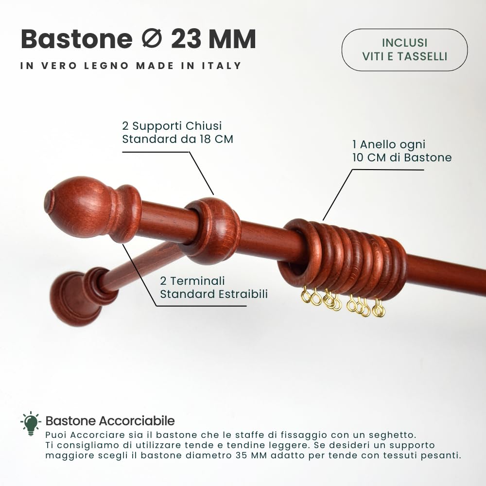 Bastone Per Tende Con Terminali Rotondi, Estensibile 71-122 Cm, Diametro 25 Mm, Set Con Staffe Per Camera Da Letto E Soggiorno Nero 87456253