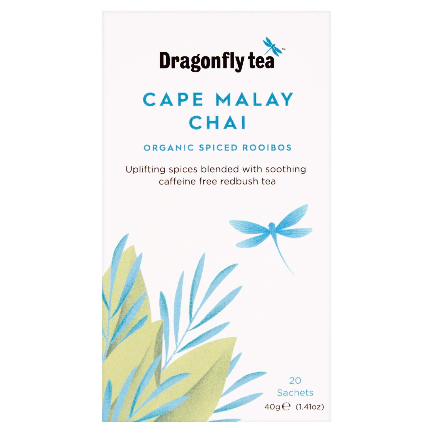 Dragonfly Cape Malay Rooibos Chai Organic 20 Teabags (Pack of 4, Total 80 Teabags)