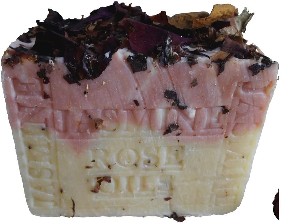 All Natural French Jasmine Soap with Rose Oil (Bath & Body Soap) 7 oz