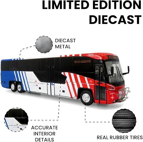 Miniatura 3 de Autobús MCI D45 CRT LE Autobús de Utah Transit Authority 455 a Ogden/WSU The Bus & Motorcoach Collection 1/87 modelo fundido a troquel por Iconic