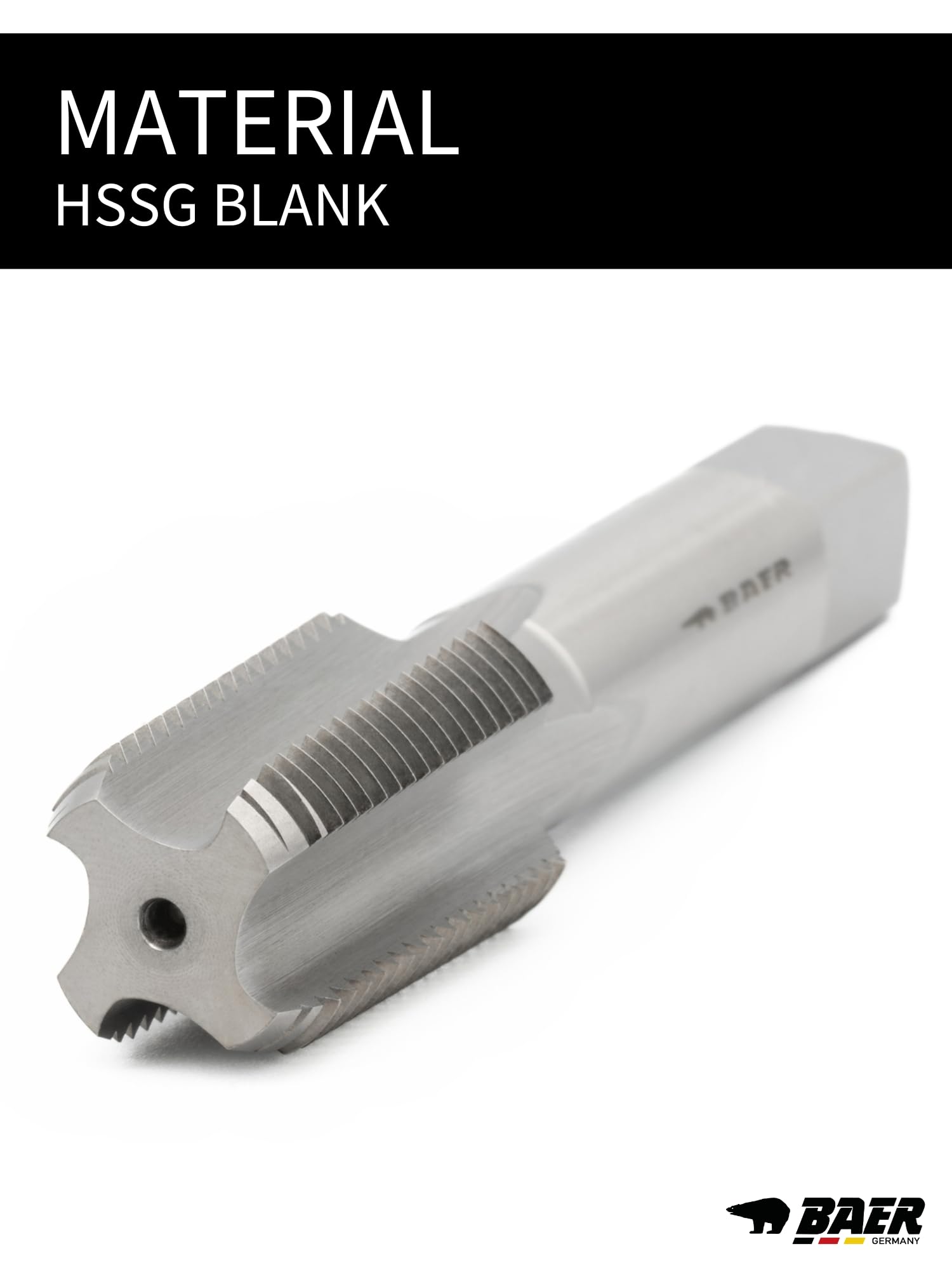 BAER HSSG - Maschio per filettatura, forma C - NPT 3/8 x 18, filettatura NPT 3/8