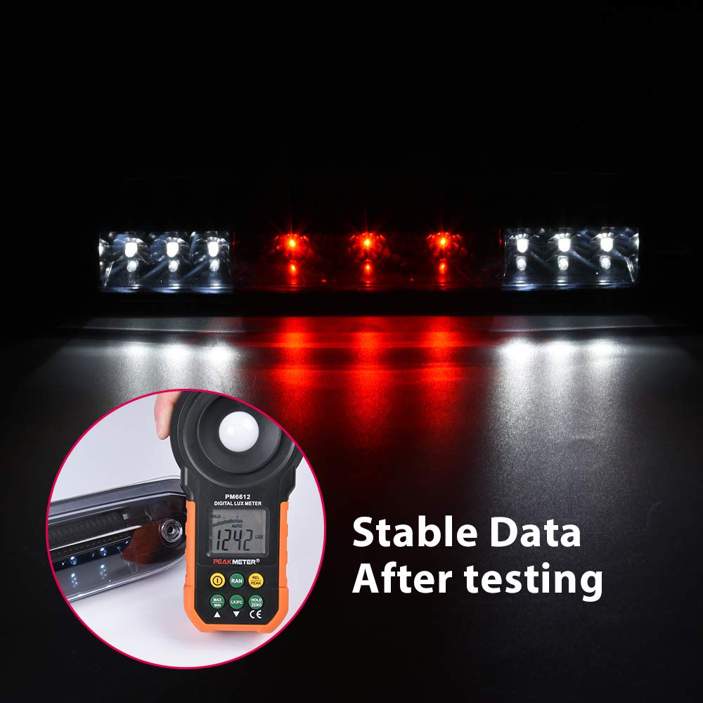 G-PLUS LED Third 3rd Brake Cargo Light Compatible With Chevy Silverado/GMC Sierra 1500 2500HD 3500HD 2007-2013 Rear High Mount Stop Lamp Tail Light (Black Housing)