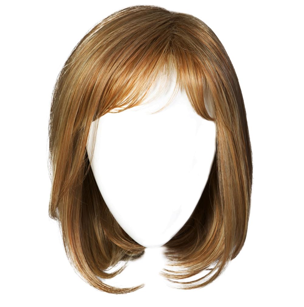 GABOR Luck Clasic Chin-Length Bob Wig, Face framing Customized Full-Fringe by Hairuwear, Average Cap, Dark Blonde