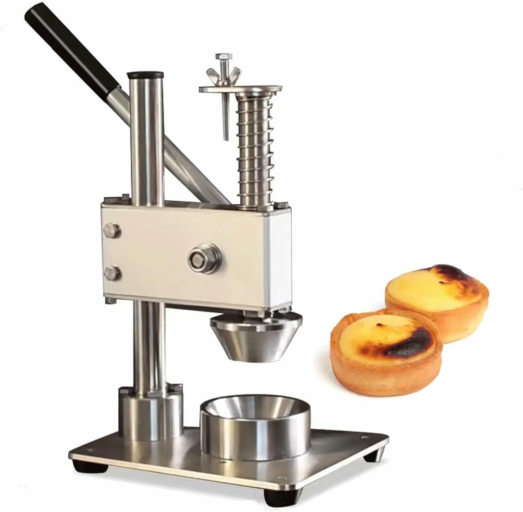 asdchZen Manual Egg Tart Shell Press, Commercial Egg Tart Forming Machine, Stainless Steel Tart Shell Forming Machine