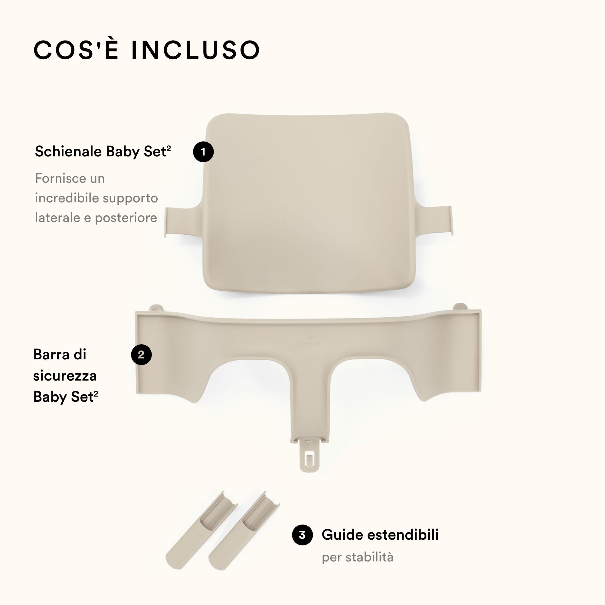 Tripp Trapp Baby Set 2 di Stokke, Vanilla White - Ideale per bambini dai 6 ai 36 mesi - Trasforma le sedie Tripp Trapp prodotte dopo maggio 2003 in un comodo seggiolone