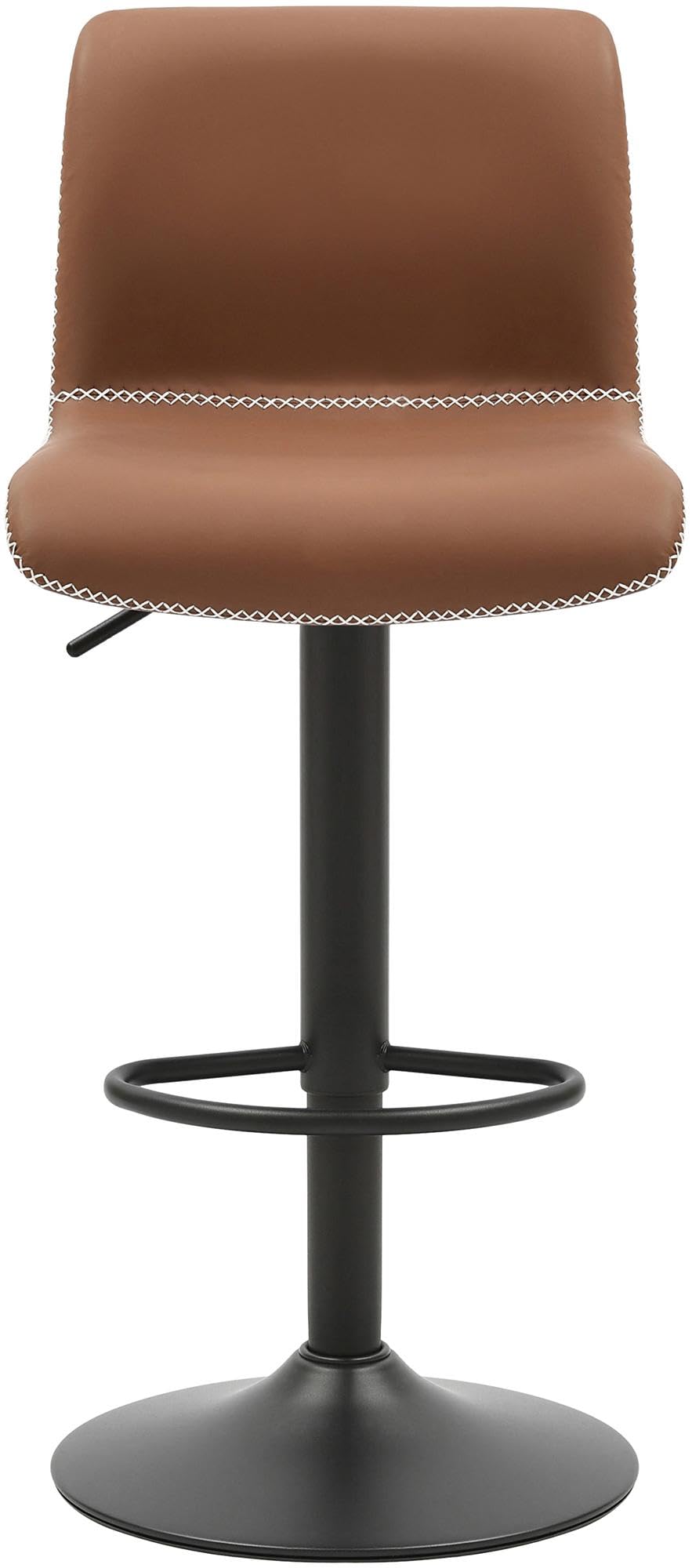 CLP Taburete de Bar Ajustable en Altura con Respaldo, Taburete Giratorio Henchy con Respaldo para Barra de Cocina, Color:marrón