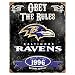 Party Animal NFL Embossed Metal Vintage Baltimore Ravens Sign