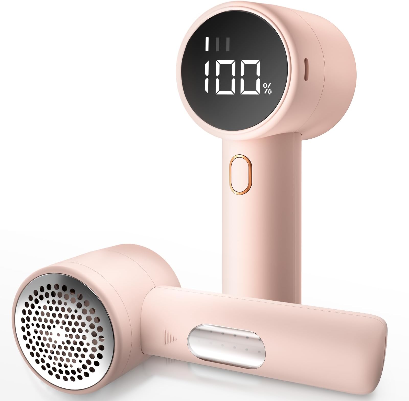 Fabric Shaver, Electric Lint Remover, Rechargeable Lint Shaver, Sweater Defuzzer to Remove Pilling, Battery Powered Depiller, 6-Blade, 3-Speed, LED Display for Clothes Furniture, Pink