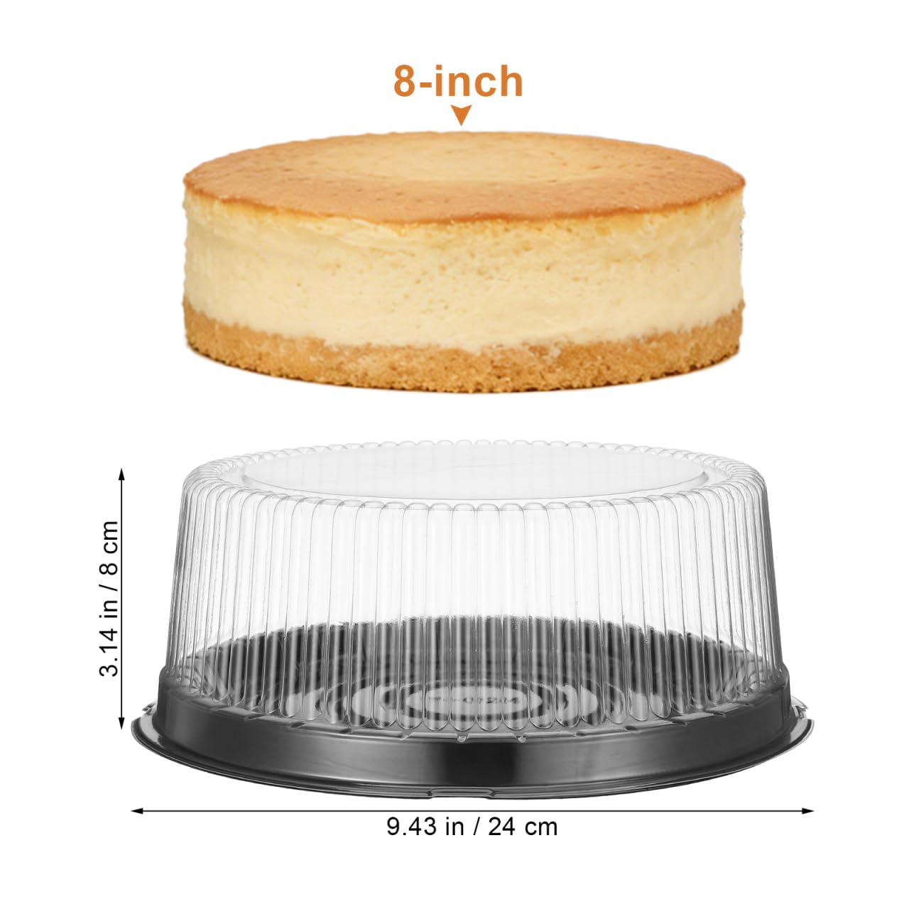 Cabilock 20 Stück 20 cm Kuchenbehälter mit transparentem Deckel, Kunststoff-Kuchenhalter für Transport, Aufbewahrung, Präsentation von Kuchen : 